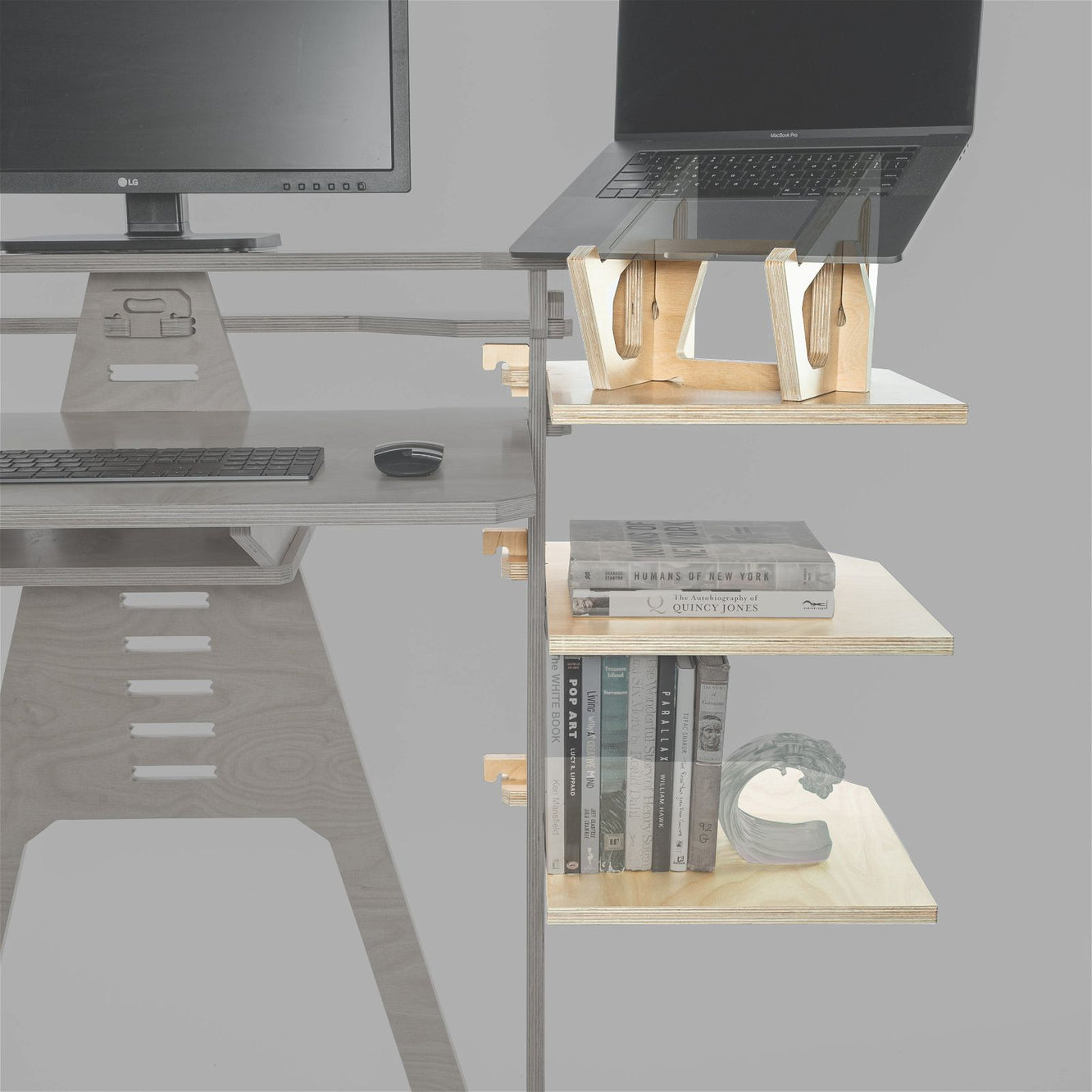 Laptop Lifter Wing & Two Wing Shelves 
