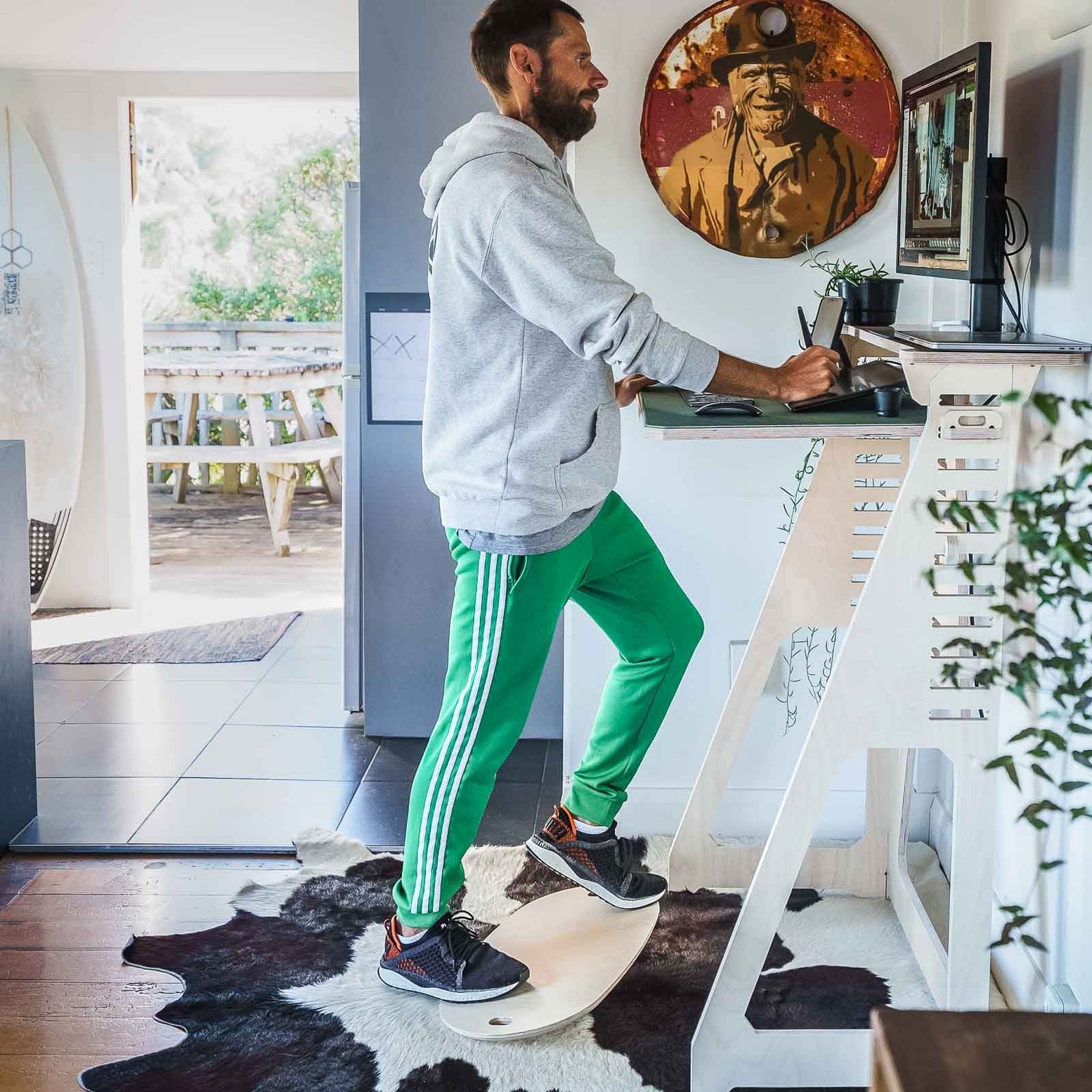 Move Board Balance Board for Standing Desks NZ Made Work From Home Desks NZ