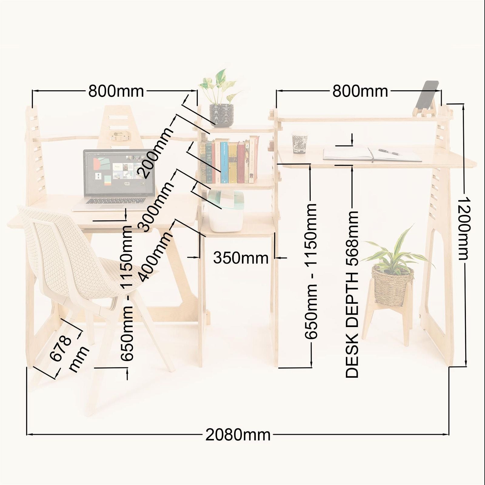 WFH Two Person Desk 