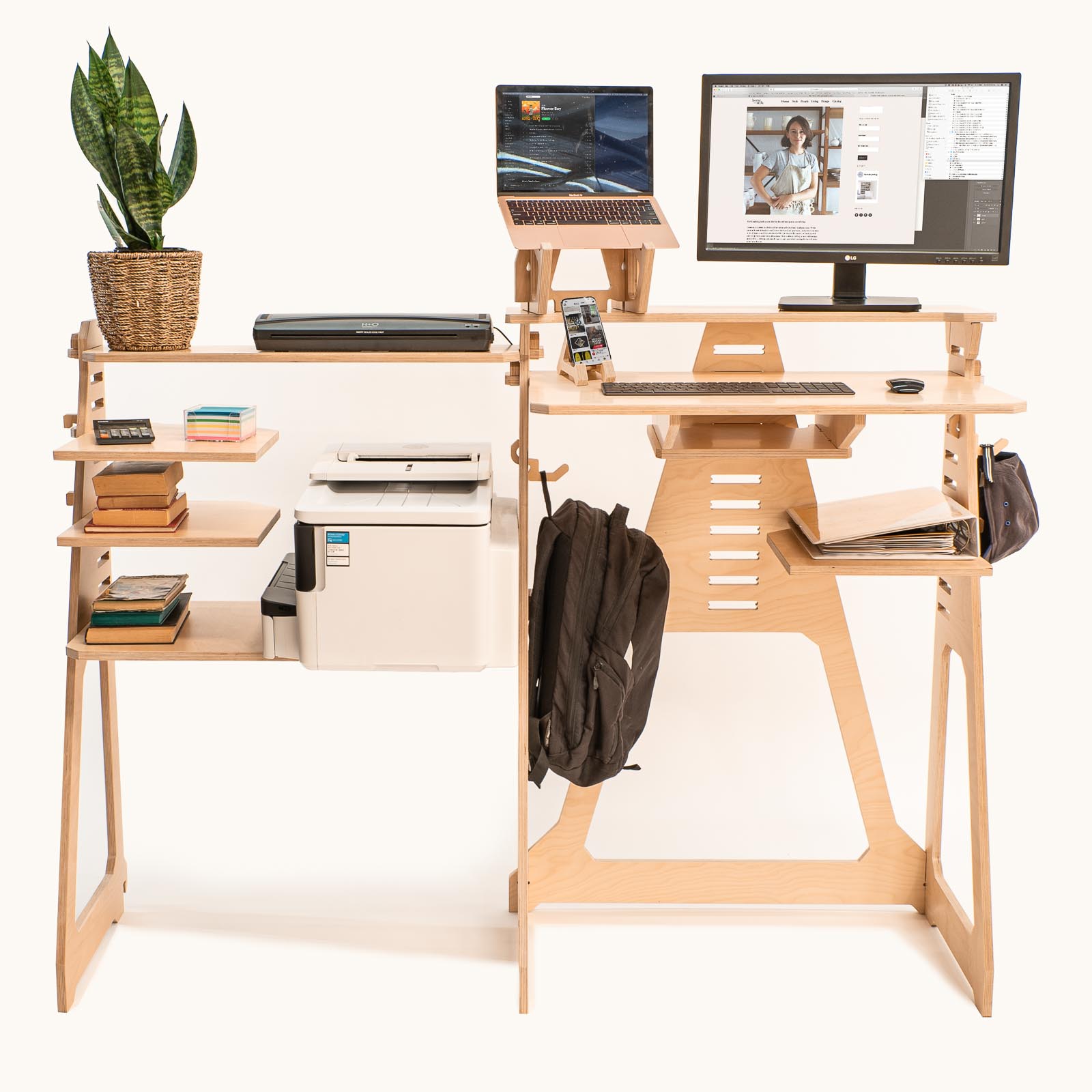 Standing Desk with Side Shelves